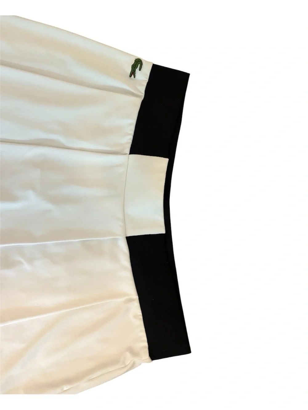 Lacoste White Pleated Tennis Skirt with Black Waist Panel - Picture 3 of 8
